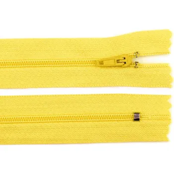 Zip Spirálový zip No 3 délka 25 cm pinlock, malé, 110 žlutá