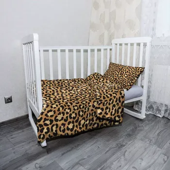 Povlečení Sablio Mikroplyšové dětské povlečení do postýlky Gepardí vzor - 120x90 / 40x60