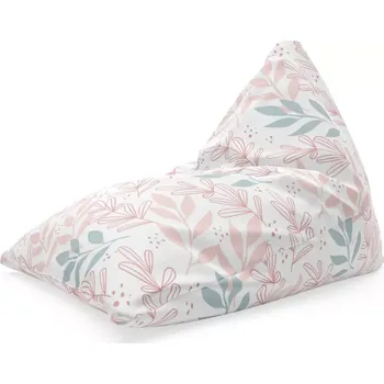 Sedací pytel Sablio Sedací vak Triangl Růžové a modré lístky: 120 x 100 x 100 cm