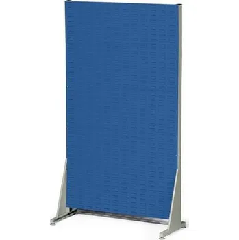 Knihovna Jednostranný PERFO regál, výška 181 cm, modrý