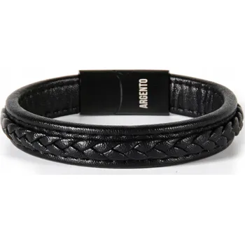 Náramek Pánský náramek Argento 22 cm černý