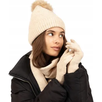 Čepice Alessio sada: čepice, nákrčník (rolák), rukavice, univerzální velikost, béžová