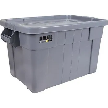 Úložný box Plastový odolný úložný box Brute s víkem, šedý, 75 l