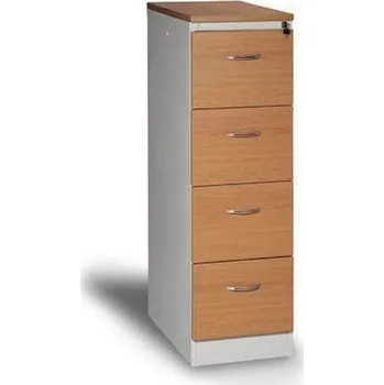 Nábytek Jednořadá kombinovaná kartotéka A4 Yare, 4 zásuvky, buk