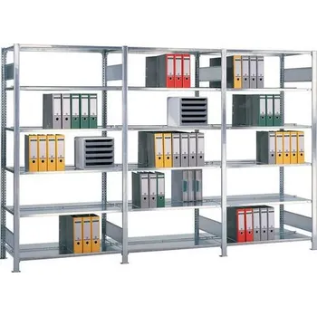 Dílenský regál Kovový regál Hathor, oboustranný, základní, 230 x 130 x 60 cm, 1 100 kg, 7 polic, pozink