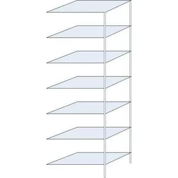 Dílenský regál Kovový regál Ogmios, přístavbový, 300 x 100 x 60 cm, 2 300 kg, 7 polic, 250 kg/police, pozink