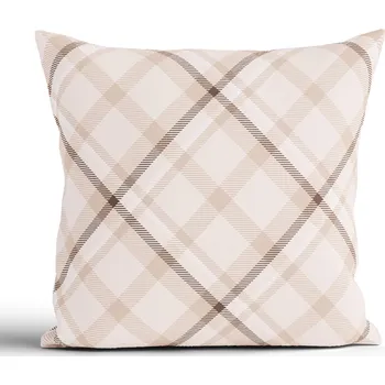 Povlak na dekorativní polštářek Bavlněný povlak na polštář Renforcé 40 × 40 cm - Káro krémové