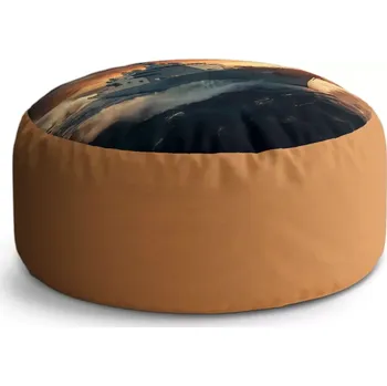 Taburet Sablio Taburet Circle Válečná loď v rozbouřených vodách: 38x48 cm