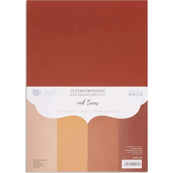 Umělecký papír dp Craft Sada jednobarevných papírů A4 (20ks) - červený mix