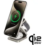 Cubenest 3v1 Qi2.2 Skládací bezdrátová magnetická nabíječka SQ312 Pro titanová
