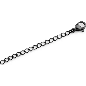 Řetízek 5cm černý prodlužovací řetízek k náramku z nerezové oceli 304L - Lucleon
