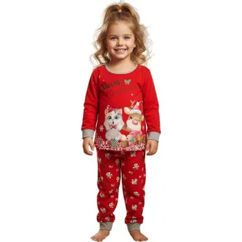 Dívčí pyžamo KUGO DÍVČÍ VÁNOČNÍ PYŽAMO MP5868 Velikost: 116, Barva: Červená