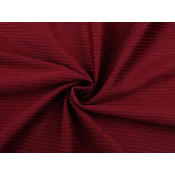 Velvet / samet oděvní s řádkovanou strukturou, střední, 12 bordó