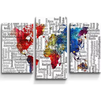 Obraz Sablio Obraz - 3-dílný Jména států - 75x50 cm