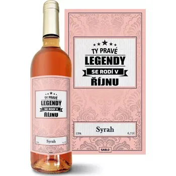 Víno Sablio Růžové víno Ty pravé legendy se rodí v říjnu: 0,75 l