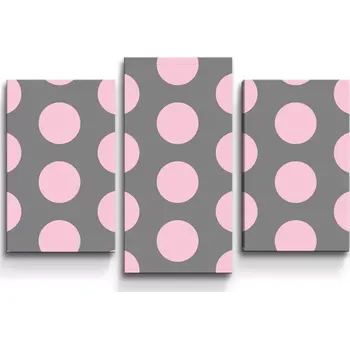 Obraz Sablio Obraz - 3-dílný Velké růžové puntíky - 75x50 cm