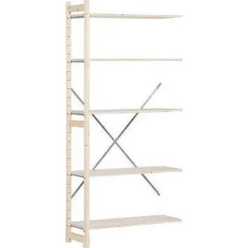 Dílenský regál Dřevěné regály, přístavbový, 209 x 97 x 30 cm, 5 polic, smrk