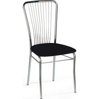 Nábytek Kožená jídelní židle Neron Chrom, černá