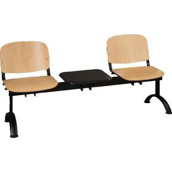 Lavice ISO black, dvoumístná se stolkem