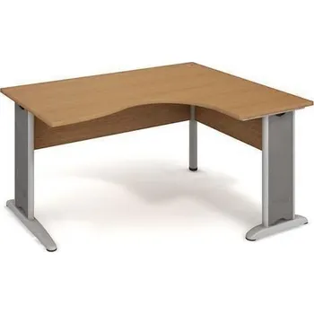 Rohový kancelářský stůl Cross, 160 x 120 x 75,5 cm, pravé provedení, dezén buk
