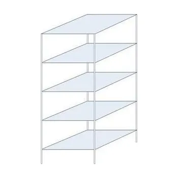 Dílenský regál Kovový regál Ogmios, základní, 200 x 75 x 80 cm, 1 300 kg, 5 polic, 250 kg/police, pozink