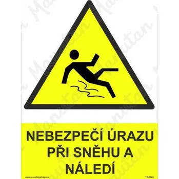 Kancelář Nebezpečí úrazu při sněhu a náledí, samolepka 210 x 297 x 0,1 mm A4