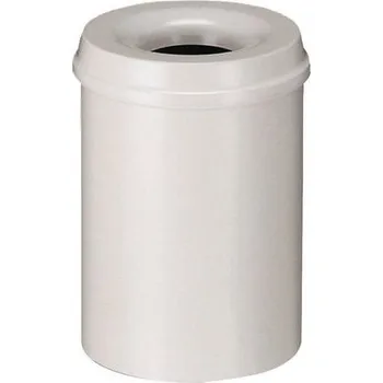 Odpadkový koš Kovový samozhášecí odpadkový koš Hole, objem 50 l, šedý