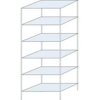 Dílenský regál Kovový regál Ogmios, základní, 250 x 100 x 80 cm, 1 700 kg, 6 polic, 250 kg/police, pozink