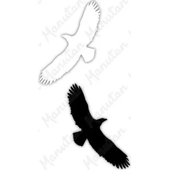 Kancelář Silueta dravce, samolepka 80 x 200 x 0,1 mm, bílá