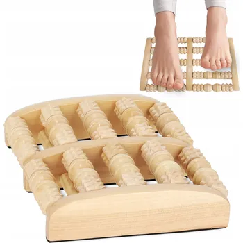 Masáž Dřevěná podložka na masáž nohou masážní přístroj váleček s výstupky WFM01 4FIZJO
