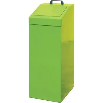 Odpadkový koš Kovový odpadkový koš na tříděný odpad, objem 100 l, zelený