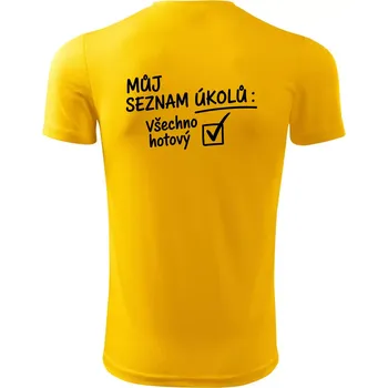 Chlapecké tričko Můj seznam úkolů - Dětské triko sportovní (dresovina) - 122 cm/6 let ( Žlutá )