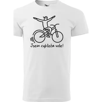 Sablio Tričko s potiskem Jsem cyklista vole - bílé 5XL