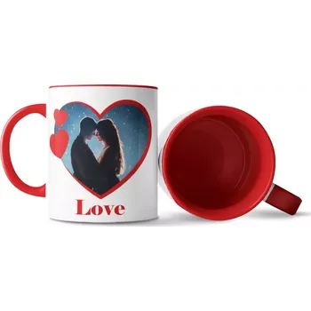 Sablio Hrnek s vlastním potiskem, červeným vnitřkem a uchem: 300 ml