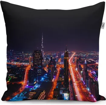 Polštář Sablio Polštář Rozsvícené město - 40x40 cm