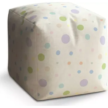 Taburet Sablio Taburet Cube Tříbarevné puntíky: 40x40x40 cm
