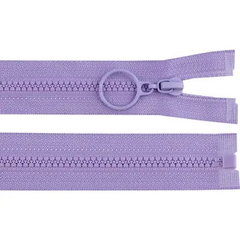 Zip Kostěný zip No 3 délka 40 cm s kroužkem, malé, 169 fialková