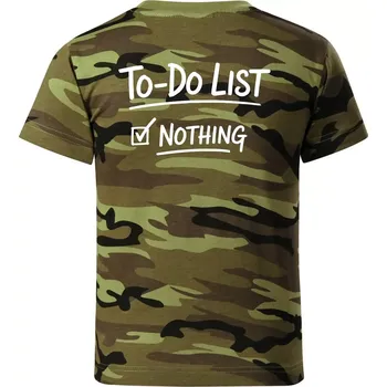 Chlapecké tričko To-Do List - Nothing - Dětské maskáčové triko - 146 cm/10 let ( Zelený maskáč )
