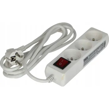 Napájecí kabel Prodlužovací Kabel přívod s lištou FASTER TOOLS 1,5 m 5 ks zásuvek bílý