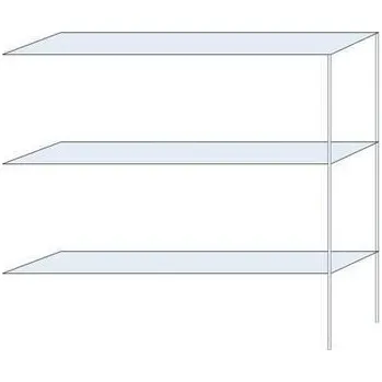 Dílenský regál Kovový regál Andras, přístavbový, 200 x 200 x 40 cm, 1 200 kg, 3 police, pozink