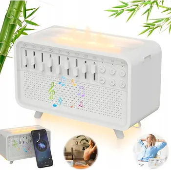 Zvlhčovač vzduchu ULTRAZVUKOVÝ ZVLHČOVAČ VZDUCHU DIFUZÉR REPRODUKTOR NOČNÍ SVĚTLO S BÍLÝM ŠUMEM