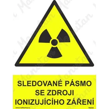 Kancelář Sledované pásmo se zdroji ionizujícího záření, plast 210 x 297 x 0,5 mm A4