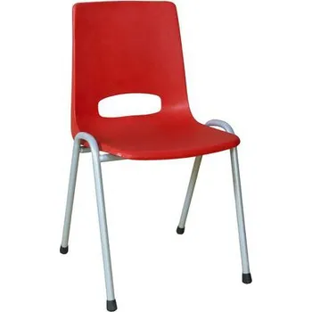 Nábytek Plastová jídelní židle Pavlina Grey, červená, šedá konstrukce