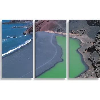 Obraz Sablio Obraz - 3-dílný Černé pobřeží - 120x80 cm