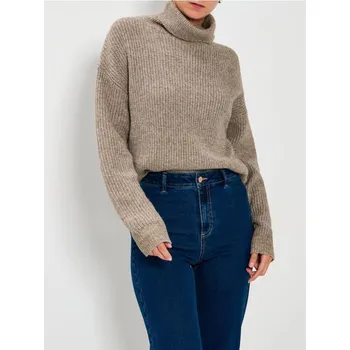 Dámský svetr Sinsay - Proužkovaný rolák - hnědá - 233GT-84M - 233GT-84M-XS