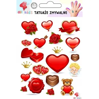 Odstranitelné tetování OZDOBNÉ Nálepky Tetování NA KŮŽI Pro Děti SRDCE Roztomilé TETOVÁNÍ