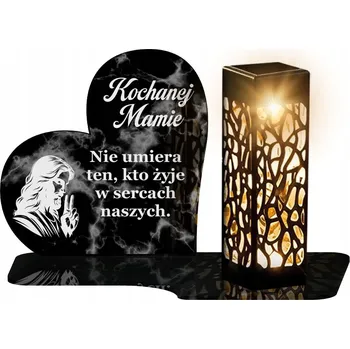 Svíčka Hřbitovní Svíčka solární LED svíčka Eternal s mramorovým srdcem na Den všech svatých