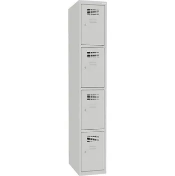 Nábytek Svařovaná šatní skříň Emil, 4 boxy, cylindrický zámek šedá/šedá