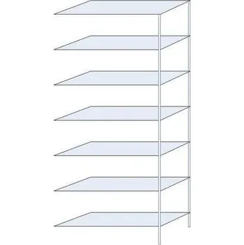 Dílenský regál Kovový regál Ogmios, přístavbový, 300 x 130 x 50 cm, 2 300 kg, 7 polic, 250 kg/police, pozink