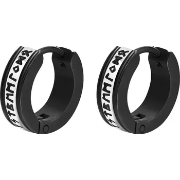 Náušnice Vikingské náušnice z chirurgické oceli Runy Černo-stříbrné - Typ Kus